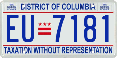 DC license plate EU7181