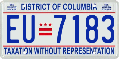 DC license plate EU7183