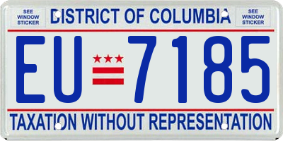 DC license plate EU7185