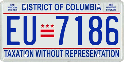 DC license plate EU7186