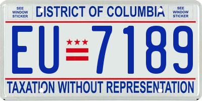 DC license plate EU7189