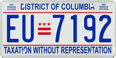 DC license plate EU7192