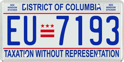 DC license plate EU7193