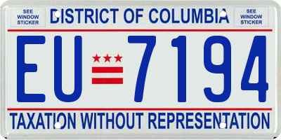 DC license plate EU7194