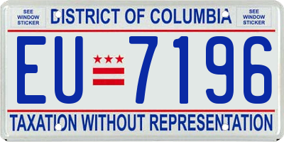 DC license plate EU7196