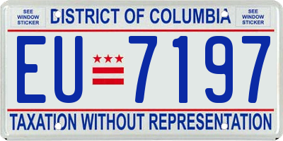 DC license plate EU7197
