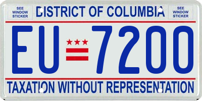 DC license plate EU7200