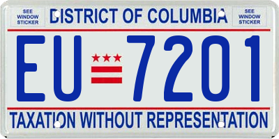 DC license plate EU7201