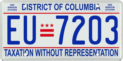 DC license plate EU7203