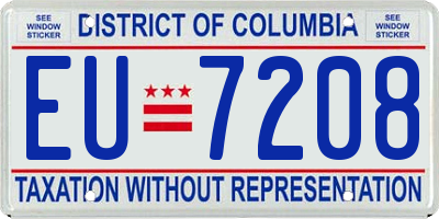 DC license plate EU7208