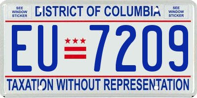 DC license plate EU7209