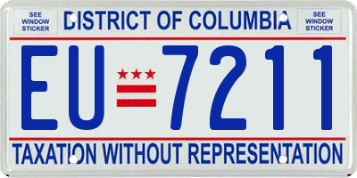 DC license plate EU7211