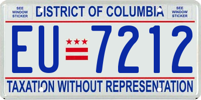 DC license plate EU7212