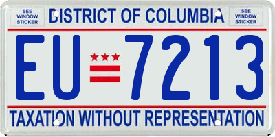DC license plate EU7213