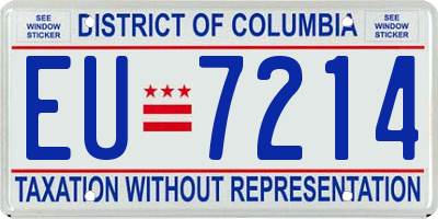 DC license plate EU7214