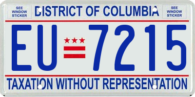 DC license plate EU7215