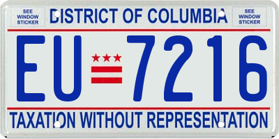 DC license plate EU7216