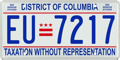 DC license plate EU7217