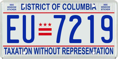DC license plate EU7219