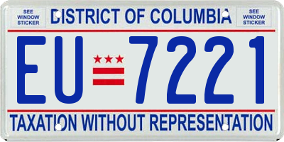 DC license plate EU7221