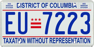 DC license plate EU7223