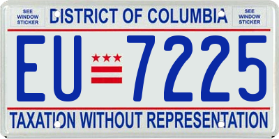 DC license plate EU7225