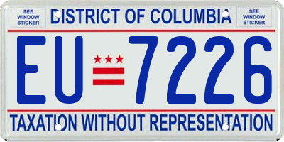 DC license plate EU7226