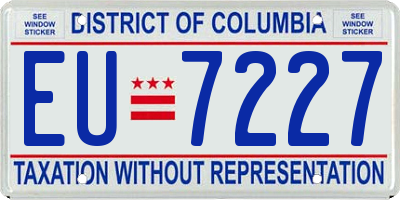 DC license plate EU7227