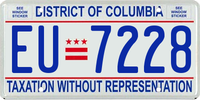 DC license plate EU7228