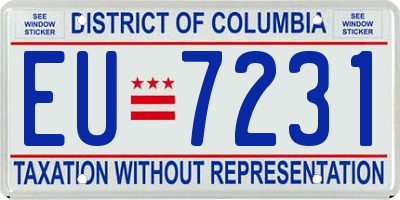 DC license plate EU7231