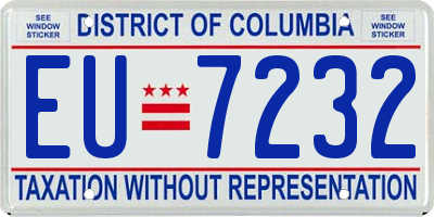 DC license plate EU7232