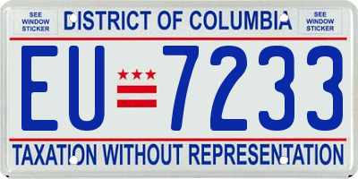 DC license plate EU7233