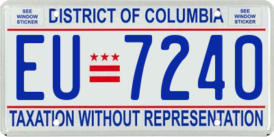 DC license plate EU7240