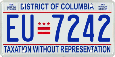 DC license plate EU7242