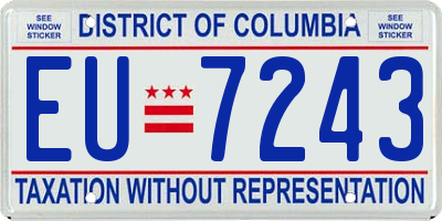DC license plate EU7243