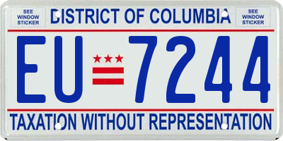 DC license plate EU7244