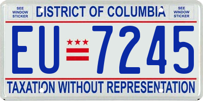 DC license plate EU7245