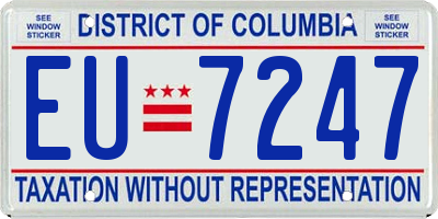 DC license plate EU7247