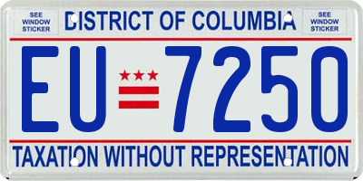 DC license plate EU7250