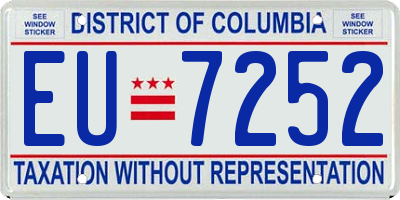 DC license plate EU7252