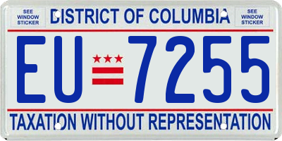 DC license plate EU7255