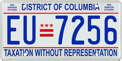 DC license plate EU7256