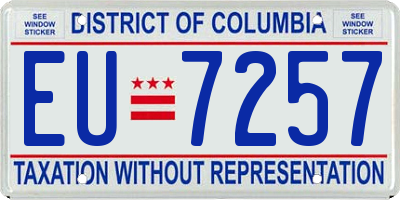 DC license plate EU7257