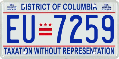 DC license plate EU7259
