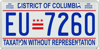 DC license plate EU7260