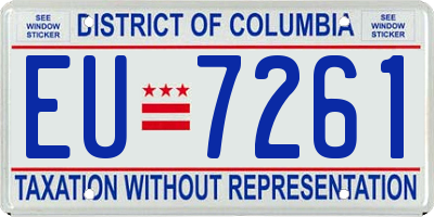 DC license plate EU7261