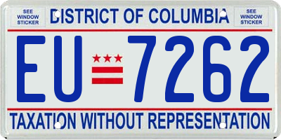 DC license plate EU7262