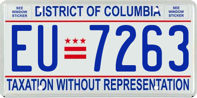 DC license plate EU7263