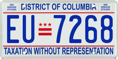 DC license plate EU7268
