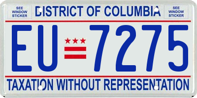 DC license plate EU7275